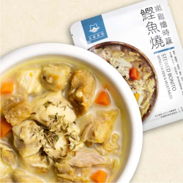 汪喵星球 汪喵星球 DogCatStar 貓咪 95% 鮮肉主食餐包 嫩雞燴時蔬鰹魚燒 130g 130g 正面圖
