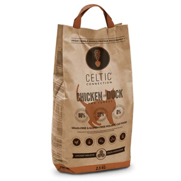 CELTIC CELTIC CONNECTION 無穀物防敏全貓糧 天然雞肉+鴨肉+火雞肉配方 400g 400g 正面圖