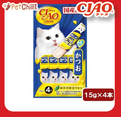 CIAO CIAO 貓零食 日本啫喱滋味棒 かつお 鰹魚味 60g 60g 正面圖