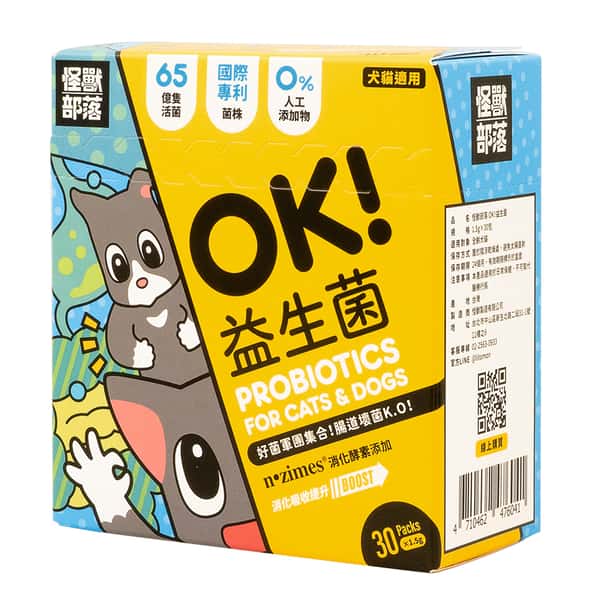 怪獸部落 益生菌 貓狗保健品 OK!益生菌 1.5g x 30包 (E604) (圖片1)