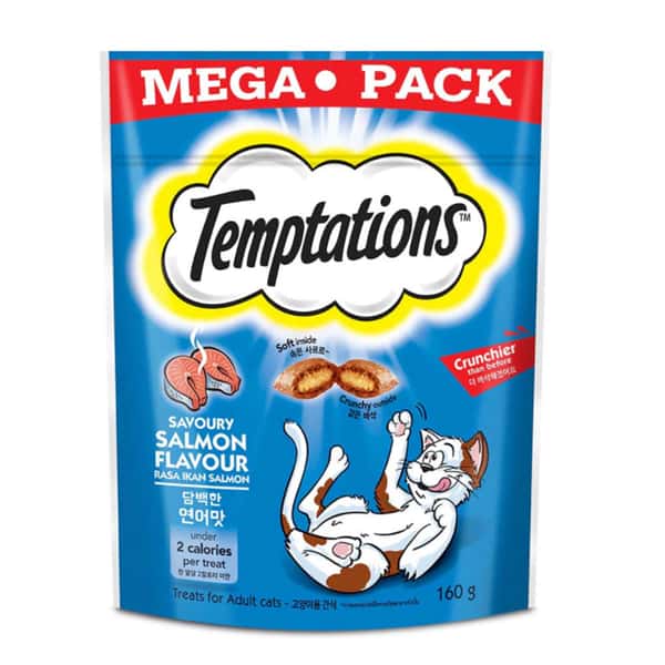 Temptations Temptations 貓零食 開胃三文魚口味 160g 160g 正面圖
