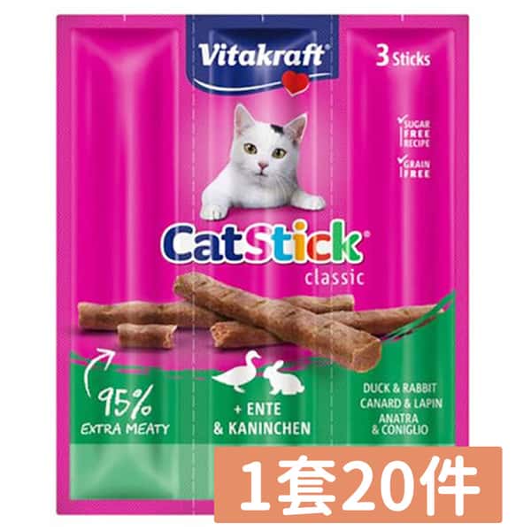 Vitakraft Vitakraft 貓零食 肉條 鴨肉+兔肉條 6g*3條 6g  正面圖