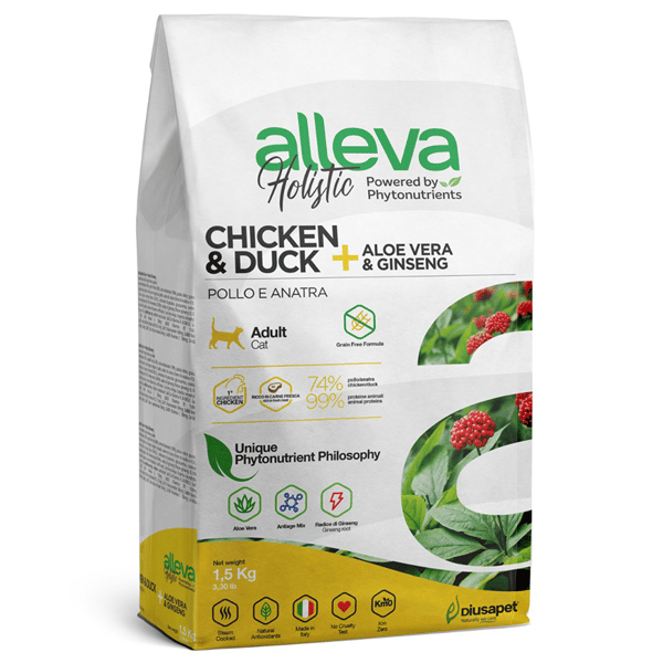 alleva 草本呵護完整配方貓乾糧 成貓 雞鴨 1.5kg (P00129) (圖片1)