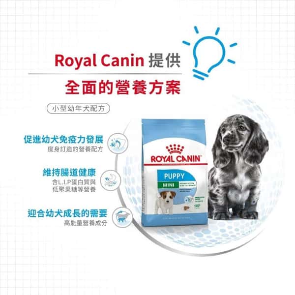 Royal Canin Royal Canin 狗糧 法國皇家狗糧 健康營養系列 小型幼犬營養配方 小型幼犬糧 APR33 8kg 8kg 背面圖