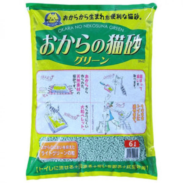 日本Hitachi 豆腐貓砂 綠色綠茶味 6L (圖片1)