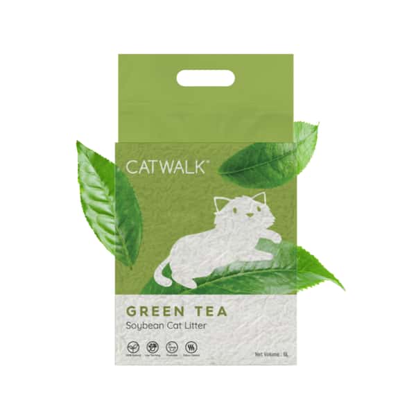 CATWALK CATWALK 瞬間凝結 豆腐貓砂 綠茶 6L 6L 正面圖