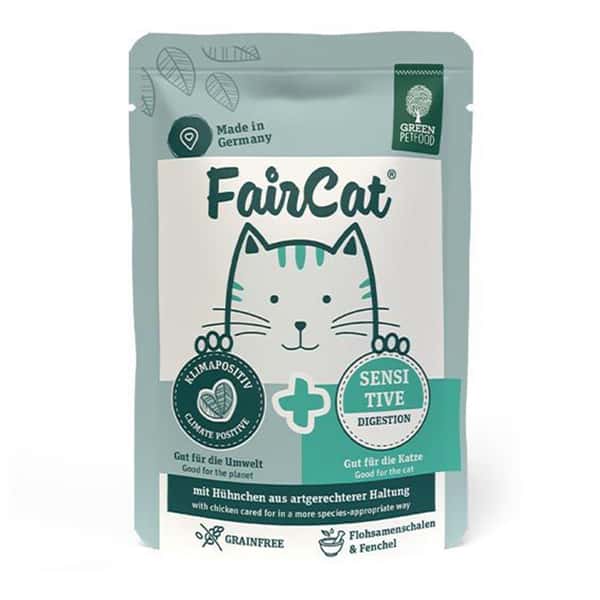Green Green Petfood FairCat Sensitive 貓主食濕糧 腸胃敏感配方 洋車前子殼+茴香 85g 85g 正面圖