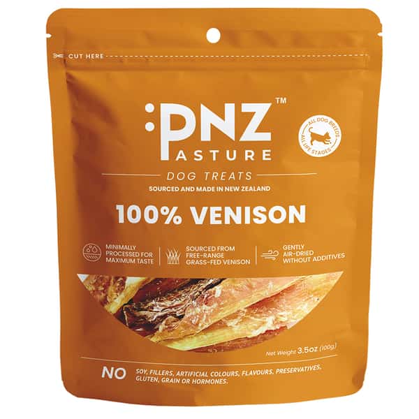 PNZ PNZ 牧埸滋味 狗零食 風乾鹿筋條 100g 100g 正面圖