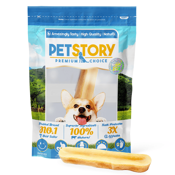 Pet Story 零食嚴選 狗零食 天然喜馬拉雅山 芝士骨 牛奶潔齒棒 1支 中號 90g (圖片1)