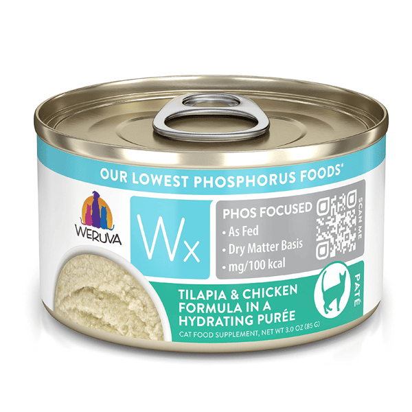 WeRuVa WeRuVa 貓罐頭 主食罐 Wx Phos Focused 系列 魚湯、吳郭魚、雞肉泥 3oz 3oz 正面圖