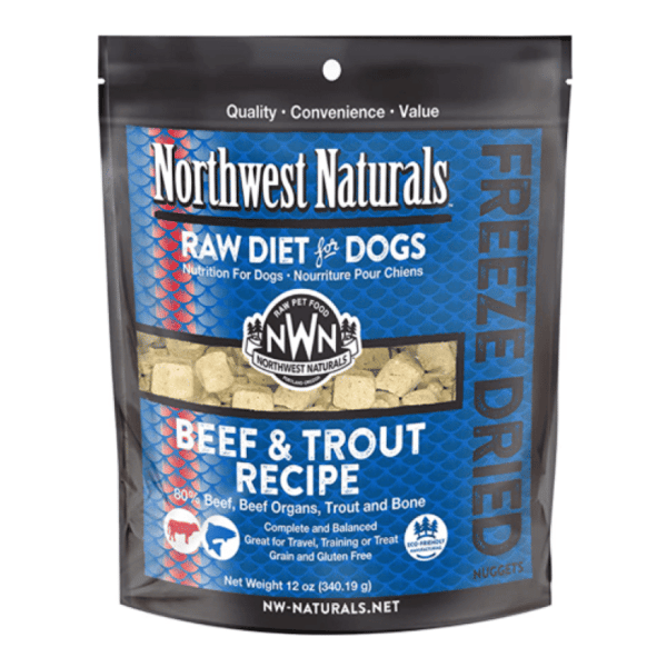 Northwest Naturals 無穀物凍乾脫水狗糧 牛肉+鱒魚 12oz 340g (NWFDBFTR) (圖片1)