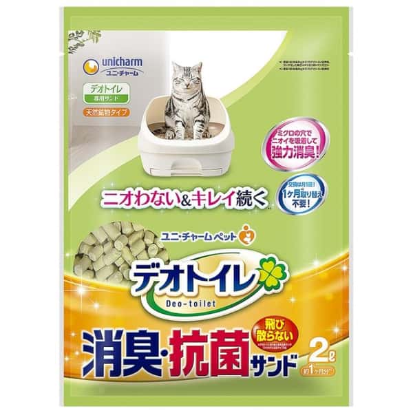 Unicharm 日本消臭大師防飛散消臭抗菌沸石 矽膠貓砂 原味 2L (ucc1) (圖片1)