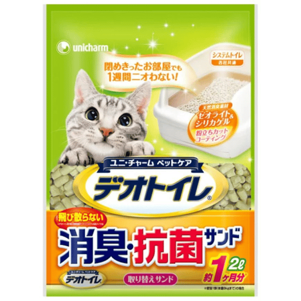 Unicharm 日本消臭大師防飛散消臭抗菌沸石 矽膠貓砂 原味 2L (ucc1) (圖片3)