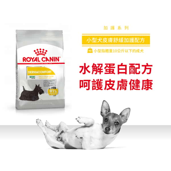 Royal Canin Royal Canin 狗糧 法國皇家狗糧 加護系列 小型犬皮膚舒緩加護配方 小型犬皮膚敏感專用配方 DCMI 8kg 8kg 正面圖