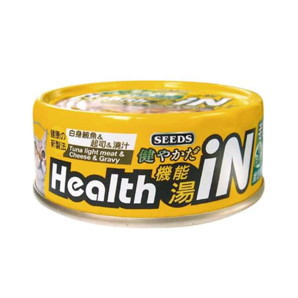 SEEDS 貓罐頭 Health iN機能鮪⿂湯罐 ⽩身鮪⿂+芝⼠+維他命B群 80g (hi01s) (圖片1)