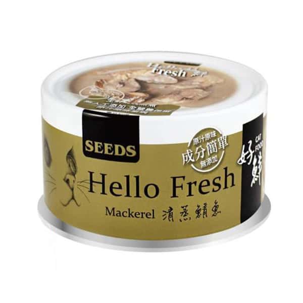 SEEDS SEEDS 貓罐頭 Hello Fresh好鮮燉湯 清蒸鯖⿂ 80g 80g 正面圖