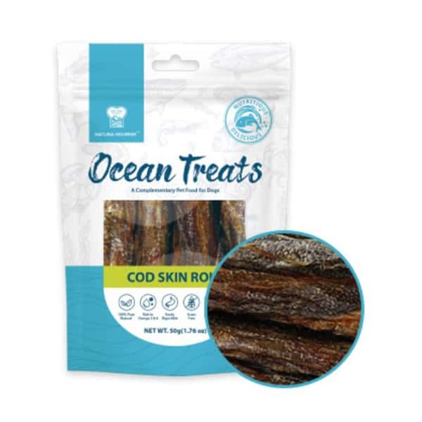 NATURA NATURA NOURISH Ocean Treats 深海鱈魚雞肉皮卷 50g 50g  正面圖