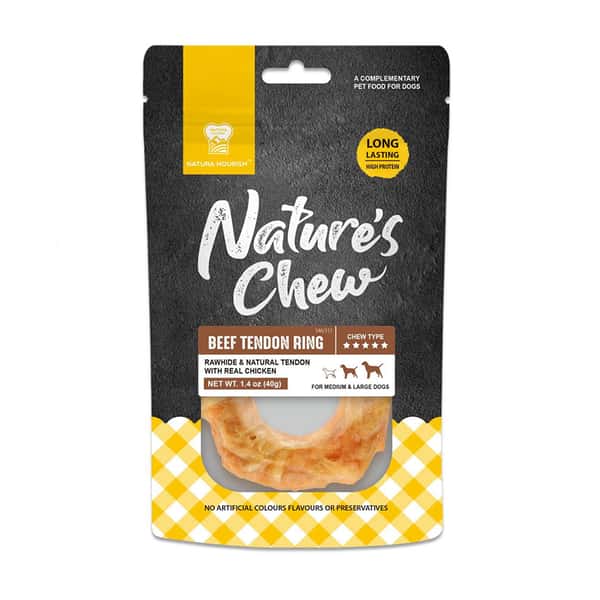 NATURA NATURA NOURISH Nature's Chew 雞肉牛筋圈 40g 40g 正面圖