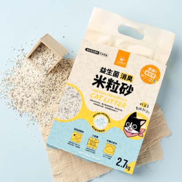 汪喵星球 汪喵星球 貓砂 DogCatStar 益生菌消臭 豆腐貓砂 米粒型 7L/2.7kg 7L 正面圖