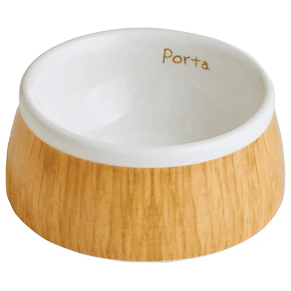 Petio Petio Porta 犬用餐具木紋陶瓷餐碗 S  犬用 正面圖