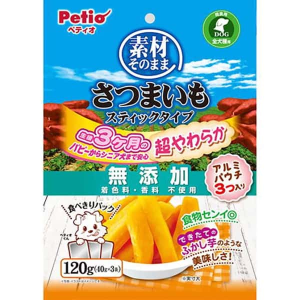 Petio 狗零食 天然原味 無添加超柔軟香甜高纖甘薯條 120g (90503153) (圖片1)
