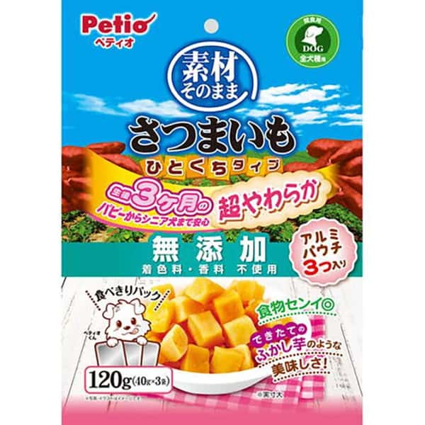 Petio 狗零食 天然原味 無添加超柔軟香甜高纖一口甘薯粒粒 120g (90503154) (圖片1)