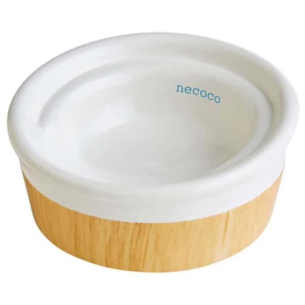 Petio Petio necoco 木紋陶瓷濕糧碗   正面圖