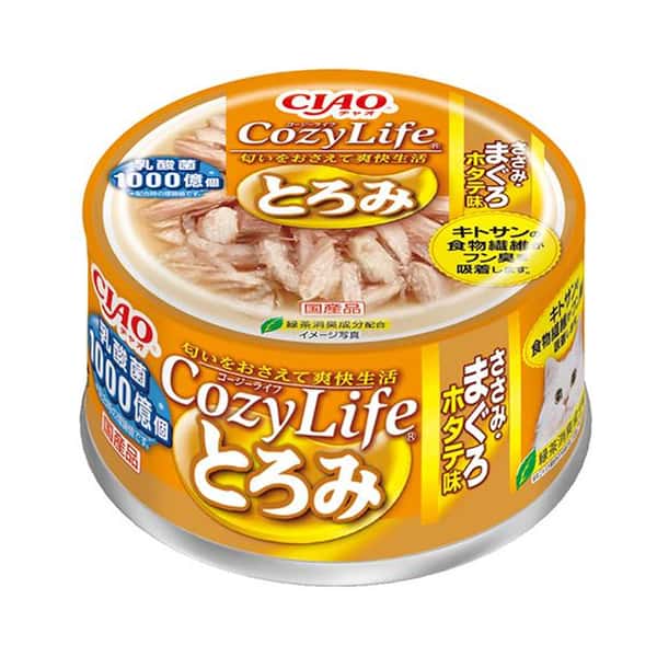 CIAO CIAO 貓罐頭 CozyLife 雞柳金槍魚扇貝味 80g 80g 正面圖