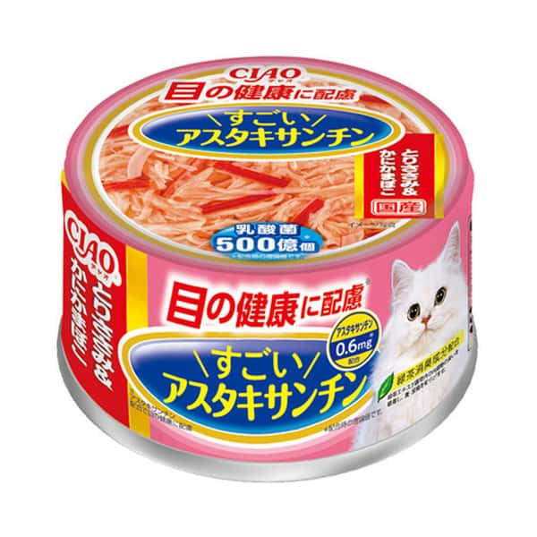 CIAO CIAO 貓罐頭 眼睛健康 雞肉及蟹柳味 80g 80g 正面圖