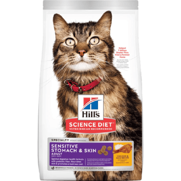 Hills 貓糧 成貓胃部及皮膚敏感專用配方 Sensitive Stomach & Skin 3.5lb (8523) (圖片1)