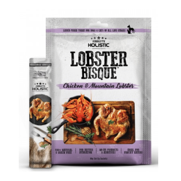 Absolute Holistic 貓狗小食 無穀物濃湯肉泥 雞肉+龍蝦 5支裝 60g (AH-4051) (圖片1)