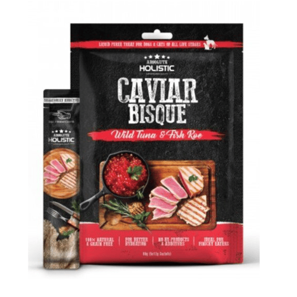 Absolute Holistic 貓狗小食 無穀物濃湯肉泥 吞拿魚+飛魚子 5支裝 60g (AH-4044) (圖片1)