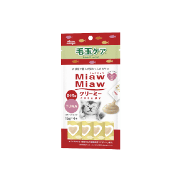 AIXIA 愛喜雅 MiawMiaw 貓零食 肉泥餐包 化毛配方 鮪魚味 15g x 4條裝 (MMCM-8) (圖片1)