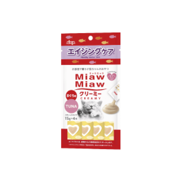 AIXIA 愛喜雅 MiawMiaw 貓零食 肉泥餐包 老貓配方 鮪魚味 15g x 4條裝 (MMCM-10) (圖片1)