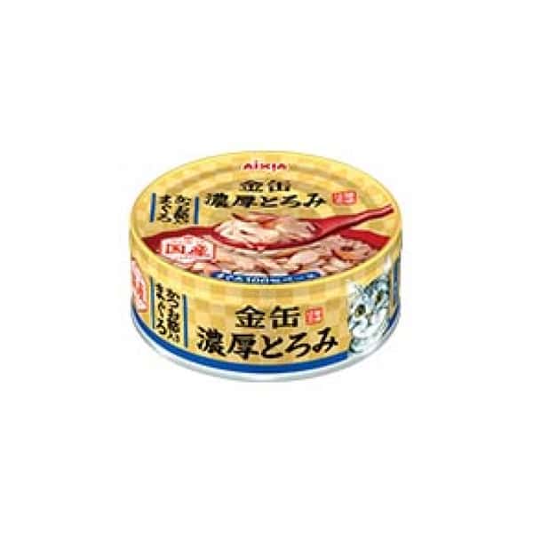 AIXIA AIXIA 愛喜雅 日本貓罐頭 金缶濃厚系列 鮪魚+柴魚味 70g 70g 正面圖