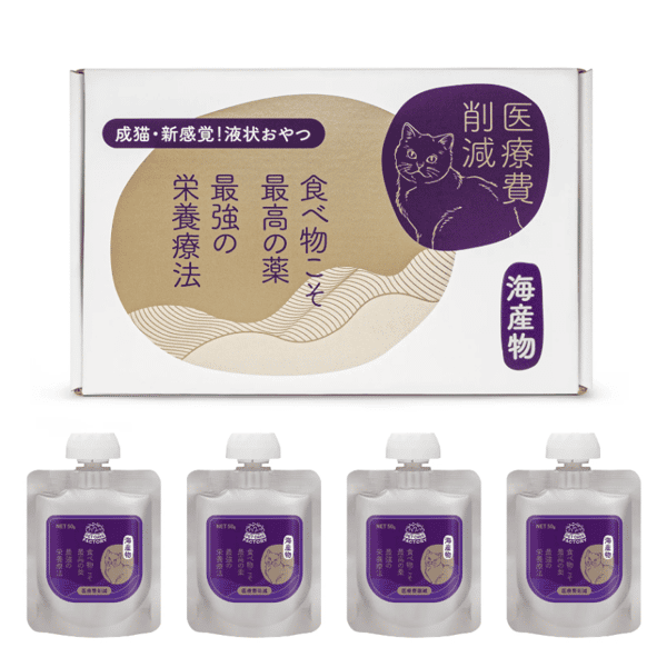 貓狗罐頭工房 貓狗罐頭工房 貓濕糧 醫療費削減系列 無穀腸胃敏感配方 特級保健肉泥餐包 海産物 50g*4包 50g  正面圖