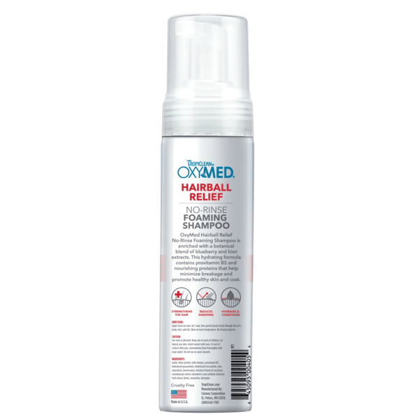 Tropiclean Oxymed 醫學級專業護理系列 毛球根源修護免洗泡沬 (貓咪專用) 220ml (OX4054) (圖片1)