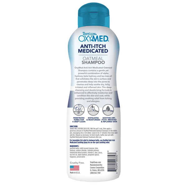 Tropiclean Oxymed 醫學級專業護理系列 藥用止痕洗毛液 (貓犬用) 355ml(12oz) (OX0076) (圖片3)