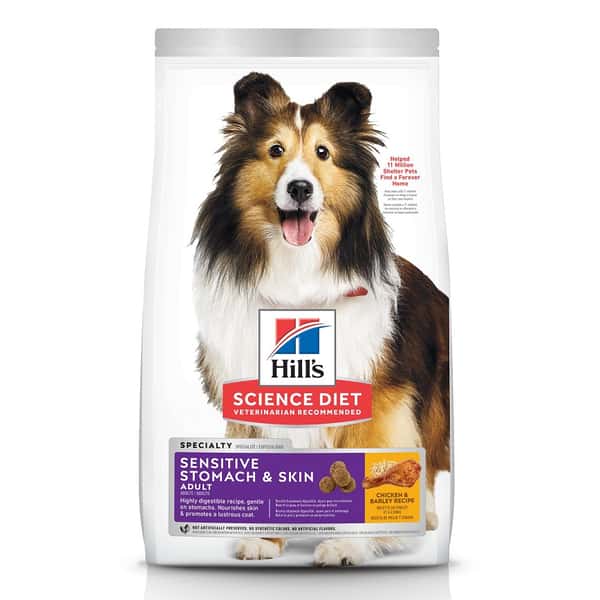 Hills Dry Dog Food Adult 1-6 Sensitive Stomach & Skin 4lb (607592) (圖片1)