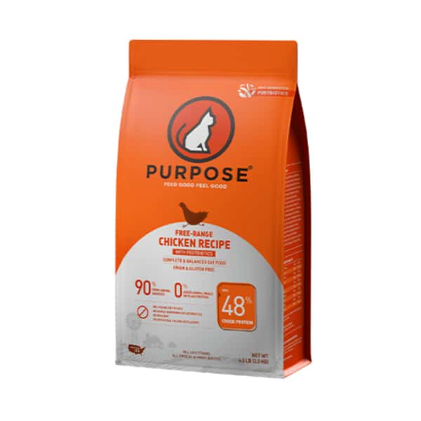PURPOSE PURPOSE 貓糧 無穀物走地雞+後生元配方 10lb 10lb 正面圖
