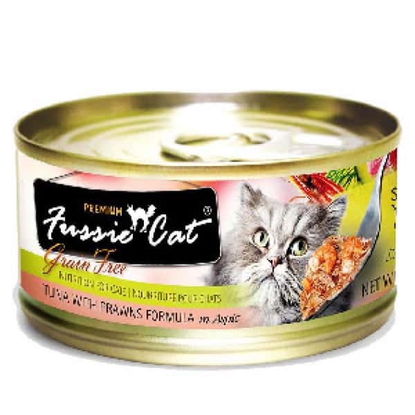 Fussie Cat 貓罐頭 黑鑽 吞拿魚+虎蝦 Tuna with Prawn Formula in Aspic 80g (淺粉橙) (FU-ORC) (圖片1)