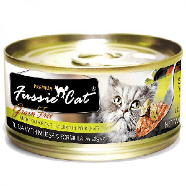 Fussie Cat 貓罐頭 黑鑽 吞拿魚+青口 Tuna with Mussels Formula in Aspic 80g (黑) (FU-LBC) (圖片1)