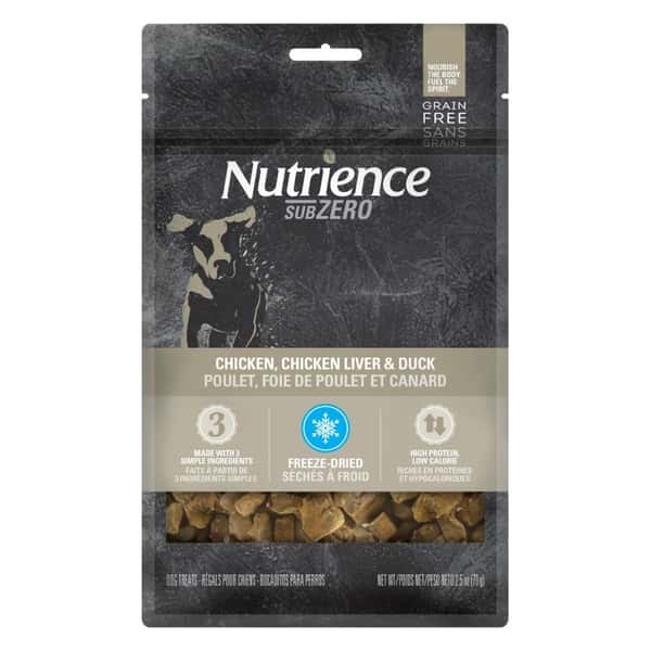 Nutrience Nutrience SUBZERO 狗零食 凍乾脫水狗小食 鮮雞肉、雞肝、鴨 70g 70g  正面圖