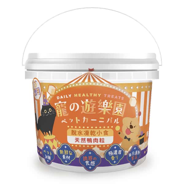 寵之遊樂園 高級凍乾滋味桶裝 鴨肉粒 150g (貓犬用) (圖片1)