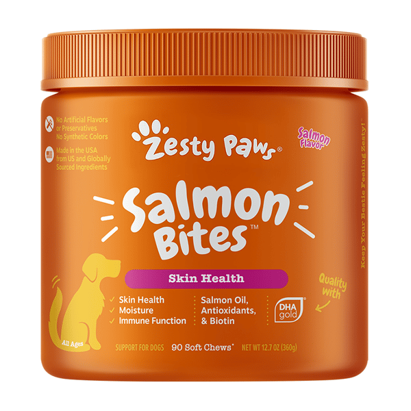 Zesty Paws 皮膚健康 益生菌咀嚼軟粒 三文魚味 SALMON BITES SALMON 90CT JAR (003269) (圖片1)