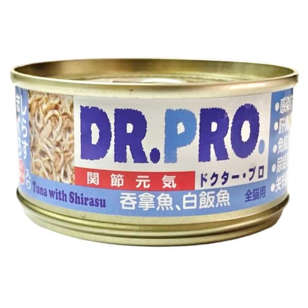 Dr. Dr. PRO 貓罐頭 關節配方系列 吞拿魚.白飯魚味 80g 80g 正面圖