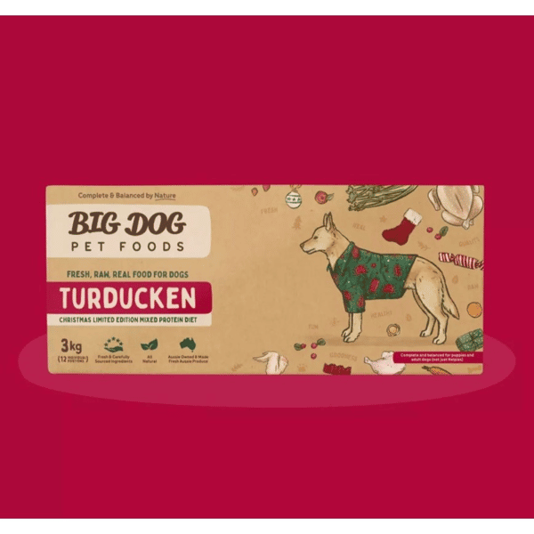 Big Dog 狗糧 急凍生肉糧 聖誕特別版 火雞+鴨肉+雞肉+水果蔬菜配方 3kg (12PCSX250g) (需冷藏) (圖片1)