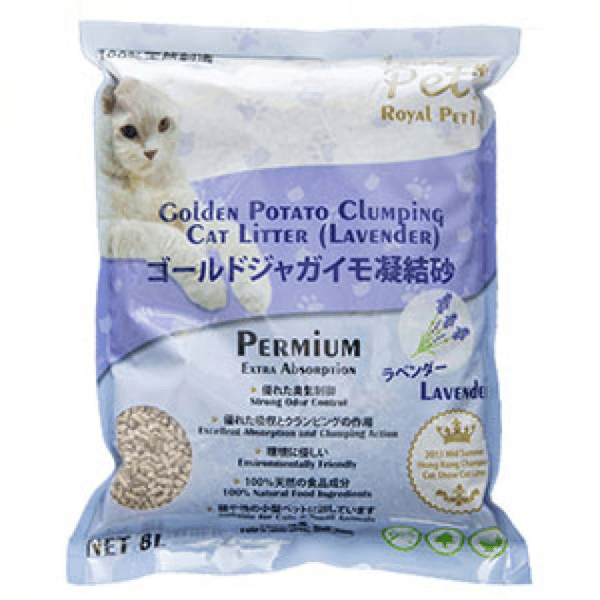 ROYAL ROYAL PET148 黃金馬鈴薯幼條凝結砂 薰衣草味 9.5L 5L  正面圖