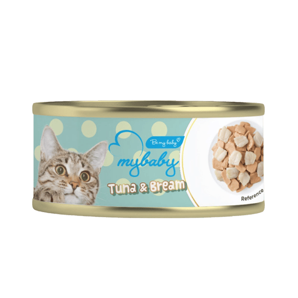 My baby 貓罐頭 吞拿魚及鯛魚 Tuna with Bream 85g (綠) (90401386B) (圖片1)