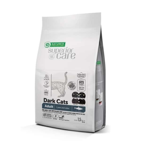 Nature's Nature's Protection 貓糧 無穀物去淚痕黑貓配方 鯡魚 1.5kg 5kg  正面圖
